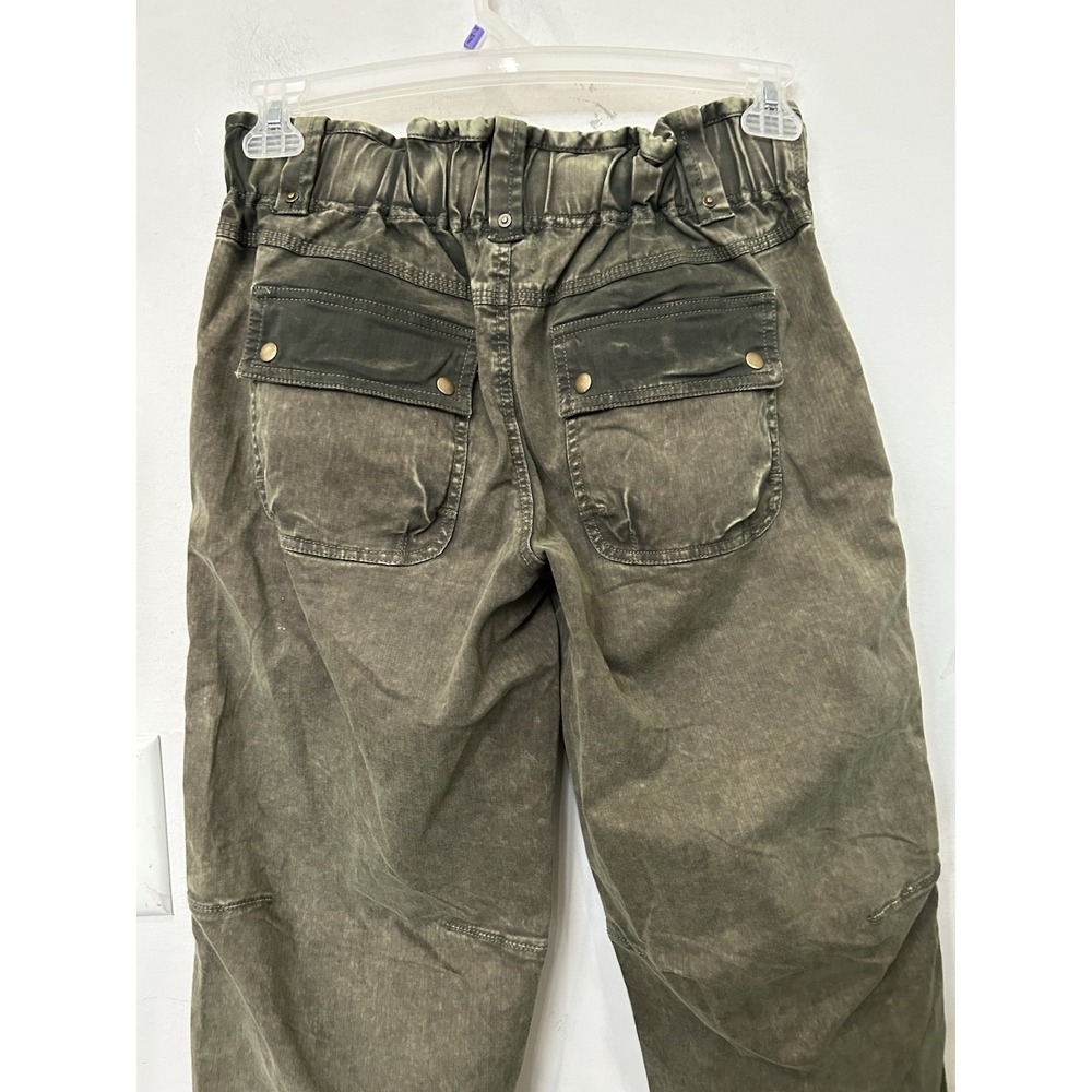Free People Cant Compare Slouch Pants XS Olive Green Cargo Utility Grunge Boho - Picture 6 of 8
